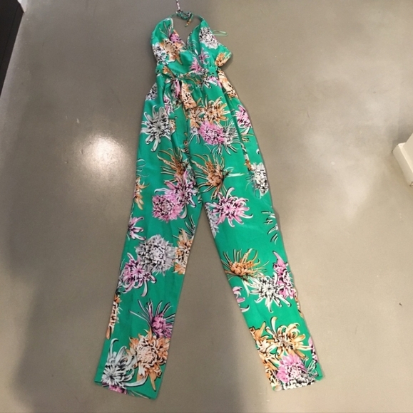 Beautiful Colorful Floral Yumi Kim x Anthropologie Silk Jumpsuit - Picture 2 of 10